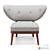 Vintage Otto Schultz Lounge Chair 3D model small image 2