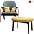 Neva High-Back Easy Chair: Artisan's Organic Elegance 3D model small image 2