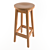 Premium Wood Stool - Solid Elegance 3D model small image 2