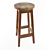 Premium Wood Stool - Solid Elegance 3D model small image 3