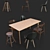 Modern Dining Set: Table & Chairs 3D model small image 1
