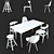 Modern Dining Set: Table & Chairs 3D model small image 2