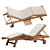 Cyan Teak Sun Lounger: Ultimate Luxury 3D model small image 3