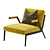 Nicoline Lima: Elegant Metal Frame Armchair 3D model small image 1