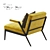 Nicoline Lima: Elegant Metal Frame Armchair 3D model small image 2