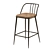 Tempest Contract Barstool: Stylish, Durable Seating 3D model small image 1