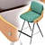 Stylish Isla Semi Bar Stool 3D model small image 3