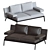 Modern Double Sofa in Light Gray 3D model small image 1