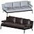 Modern Double Sofa in Light Gray 3D model small image 2