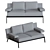 Modern Double Sofa in Light Gray 3D model small image 5