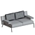 Modern Double Sofa in Light Gray 3D model small image 7