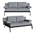 Modern Double Sofa in Light Gray 3D model small image 8