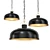 Modern Black and Brass Pendant 3D model small image 1
