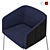 Contemporary Allure Armchair 3D model small image 3