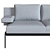 Elegant Light Gray Triple Sofa 3D model small image 2