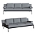 Elegant Light Gray Triple Sofa 3D model small image 4