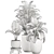 Tropical Plant Collection in White Pots 3D model small image 5