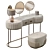 Modern Crystal Vanity Set with Pouf 3D model small image 4
