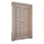 Classic Ivory Double Door with Gold Patina 3D model small image 1