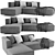 BoConcept Carmo Contemporary Chaise Longue Sofa 3D model small image 1