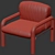 Sleek Gae Aulenti Leather Armchairs 3D model small image 4