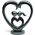 Romantic Iron Love Statue for Home Decor 3D model small image 3