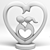 Romantic Iron Love Statue for Home Decor 3D model small image 6