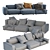 Flexteam Reef Sofa: Stylish & Comfortable 3D model small image 3