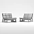 Sleek Autoban Sledge Chair 3D model small image 4