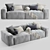 Sleek Elise Leather Sofa 3D model small image 1