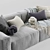 Sleek Elise Leather Sofa 3D model small image 2