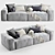 Sleek Elise Leather Sofa 3D model small image 6