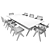 Cassina Capitol Dining Set 3D model small image 4