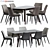 Modern Gray Dining Set 3D model small image 1