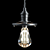 Glamorous Black & Bronze Pendant Light 3D model small image 2