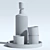 Sleek Stud Decanter Set 3D model small image 3