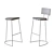 Modern Boomerang Bar Stool 3D model small image 3