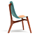 Modern Blue and Green Wooden Chair 3D model small image 1