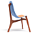 Modern Blue and Green Wooden Chair 3D model small image 3