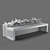 Sleek 250cm Bench with Unique Design 3D model small image 3