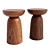 Nera Stool: Sculptural Beauty in Solid Wood 3D model small image 1