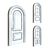 Elegant Arched Door Set 3D model small image 2