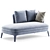 Comfortable Contemporary Lacoon Loveseat 3D model small image 3