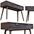 Modern Walnut Console Table: 40x120x75cm 3D model small image 2