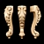 Elegant Classic Carved Table Leg 3D model small image 1