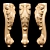 Elegant Classic Carved Table Leg 3D model small image 3