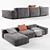 Contemporary Modular Sofa: Stylish, Minimalist 3D model small image 2