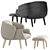 Modern Fusion Chair & Footstool Set 3D model small image 3