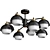 Modern Black Ceiling Chandelier - Nocciola 70106/8 3D model small image 2