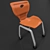 Modern Plastic Conference Chair with Wheels 3D model small image 2